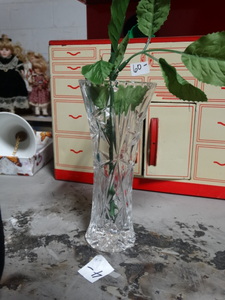 lot 9046 image: vintage lenox crystal vase with faux flower