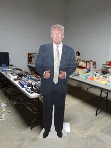 lot 9064 image: approximately 6ft  lifesized cardboard cutout of president donald trump