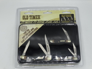 lot 9076 image: unopened  limited edition old timer 3 piece pocket knife set