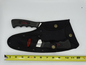 lot 9091 image: rite edge knife set with a 10 hatchet and 8 hook style knife