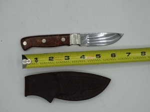 lot 9117 image: approximately 6 12 stainless steel knife with leather holster