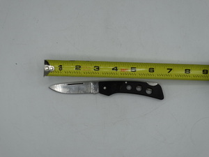 lot 9121 image: 6 12 stainless pocket knife with black handle