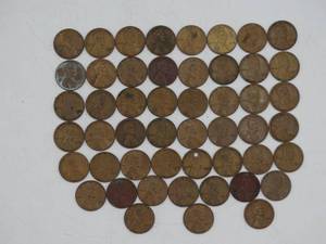 lot 9159 image: lot of 52 wheat pennies