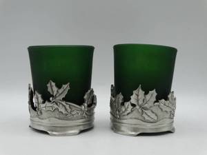 lot 9193 image: lot of 2 Salisbury pewter candle holders