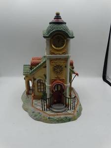 lot 9201 image: vintage party lite olde world village clock tower