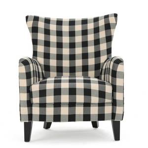 lot 15704 image: Christopher Knight Home Arador Fabric Club Chair, BlackWhite Plaid