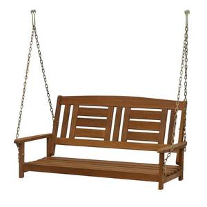 lot 15714 image: Furinno Tioman Hardwood Hanging Porch Swing with Chain