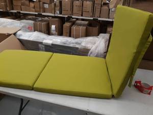 lot 15729 image: Christopher Knight Home 304000 Jessica Outdoor Chaise Lounge Cushion (Set of 2), Green