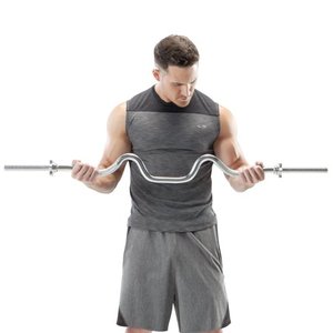 lot 15767 image: Marcy Triceps and Biceps Combo Curl Bar for 1-inch Weight Plates Weightlifting Strength Training Accessory for Home Gym TBC-51