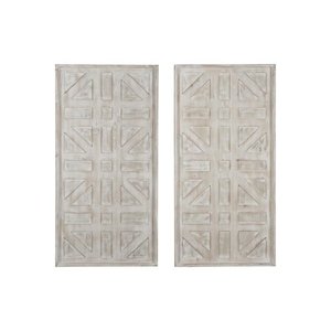 lot 15780 image: Signature Design by Ashley Dubem Antique White Wall Decor - Set of 2