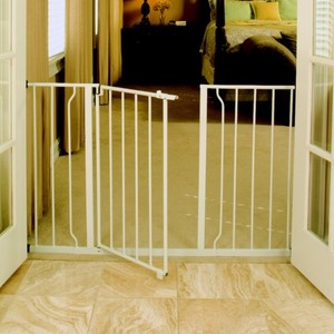 lot 15798 image: Regalo Extra Wide Easy Open Metal Walk -Through Baby Gate, White