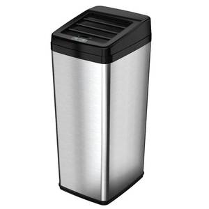 lot 15807 image: 14 Gallon Automatic Stainless Steel Touchless Trash Can SX