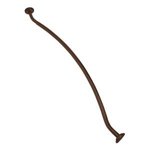 lot 15812 image: Bath Bliss Wall Mounted Adjustable Curved Bathroom Shower Curtain Rod, 42��-72��, 33% More Space, Oil Rubbed Bronze