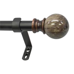 lot 15827 image: Decopolitan Core Marble Ball 1 Drapery Rod Set