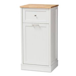 lot 15848 image: Marcel Oak Finished Kitchen Cabinet WhiteBrown - Baxton Studio