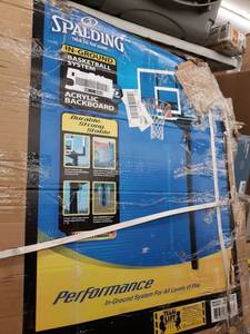 lot 15859 image: Spalding In ground Basketball System 54 Acrylic Backboard