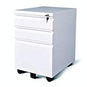 lot 15878 image: DEVAISE 3 Drawer Mobile File Cabinet with Lock, Fully Assembled Except Casters, LetterLegal Size, White