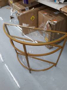 lot 15882 image: Corner Coffee Table With 3 glass shelves