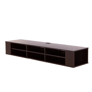 lot 15886 image: South Shore City Life Wall Mounted Media Console - 66�� Wide - Extra Storage - Chocolate