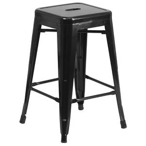 lot 5011 image: Flash Furniture 24 High Backless Metal Indoor-Outdoor Counter Height Stool with Square Seat, Multiple Colors