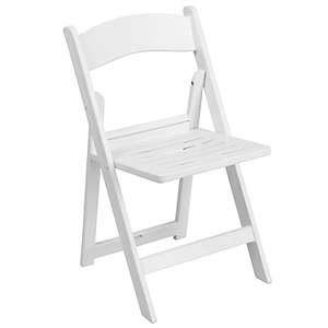 lot 5015 image: Flash Furniture HERCULES Series 1000 lb. Capacity Resin Folding Chair with Black Vinyl Padded Seat Set of 4