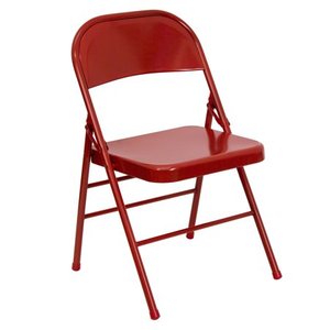 lot 5018 image: Flash Furniture Hercules Series Metal Folding Chair in Red
