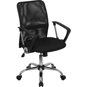 lot 15442 image: Mesh Computer Task Chair with Chrome Base, Black