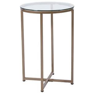 lot 15455 image: Flash Furniture Greenwich Collection Glass End Table with Matte Gold Frame