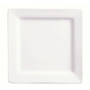 lot 15467 image: World Tableware SL-6 Slate Bright White Square Plate - 36  CS