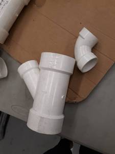 lot 15476 image: Charlotte Pipe Reducing Wye Pvc Dwv 3  X 3  X 2  45 Deg. Schedule 40 & Charlotte Pipe 90 Degree Elbow Pvc Dwv 1-12 
