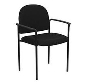 lot 15978 image: Contemporary Stackable Office Arm Chair w Tubular Steel Frame