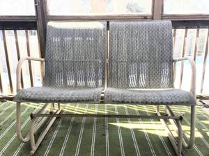 lot 3051 image: 2 Person Double Seat Patio Glider Bench Love Seat