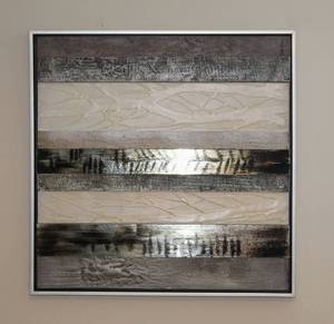 lot 3006 image: Modern Contemporary Mixed Media Framed Art 36 x 36 Square