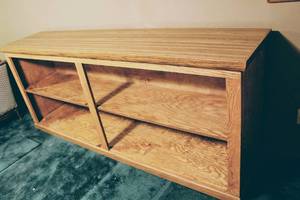 lot 3030 image: Bar Cabinet, Solid Wood Frame with Laminate Top