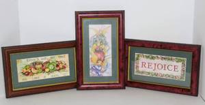 lot 3039 image: Vintage Home Interiors 3 Piece Framed Religious Art - Signed on back by artist with personal note