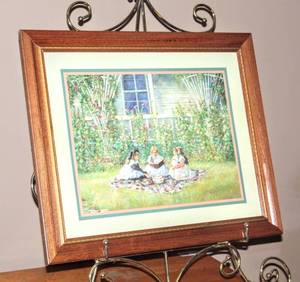 lot 3042 image: Home Interiors Framed and Matted Tea Party