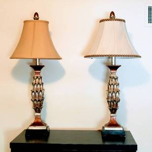 lot 3019 image: 2 Decorative Lamps - 34 Tall