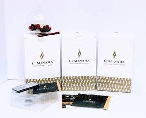 lot 3084 image: (3) Luminara Hand Blown Glass Real Flame-Effect Tealight Candle Ornaments - Red Berry with Remote New in Box