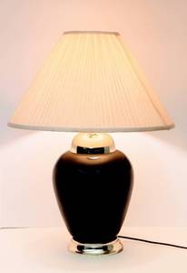 lot 3090 image: Black Table Lamp with Gold Trim