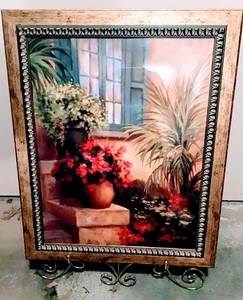 lot 3066 image: Home Interiors Framed Art - Colorful Flowers and Plants