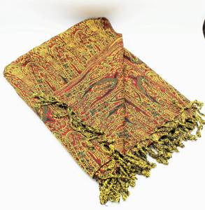 lot 3317 image: Beautiful Bold Color Soft Fringed Scarf Throw 61.5 x 47