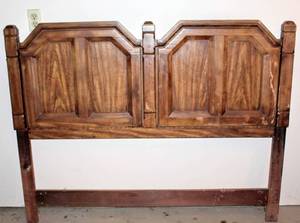 lot 3097 image: Faux Wood Headboard 60 Wide x 46.5 Tall (Matching Armoire Lot 3099)