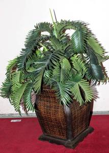 lot 3241 image: Artificial Potted Palm Plant 22 wide x 27 tall