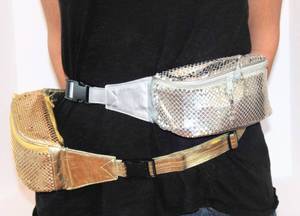 lot 3371 image: 2 Brand New Fanny Packs Golden Shimmer and Silver Shine