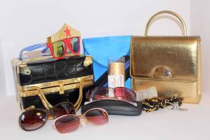 lot 3369 image: Clutches, Carrying Case, Lanyards, Light Tweeze, Lipstick Case, Fashion Sunglasses and Wonder Woman