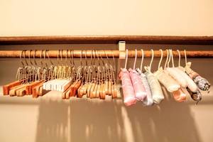 lot 3390 image: Wooden Slacks Hangers and Lingerie Hangers