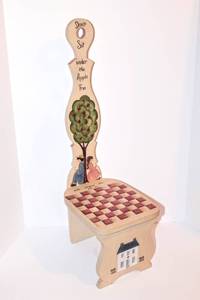 lot 3251 image: Childs Bench Seat Plant Stand, Stands 30 Tall