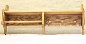 lot 3261 image: Handcrafted Solid Wood Floating Wall Display Organizer Shelf 37 x 14 x 7