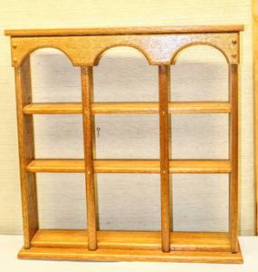 lot 3264 image: Floating Wall Display Shelf Book Shelf Organizer, Solid Oak