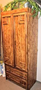 lot 3099 image: Faux Wood Armoire Clothes Chest (Matches Lot 3097)